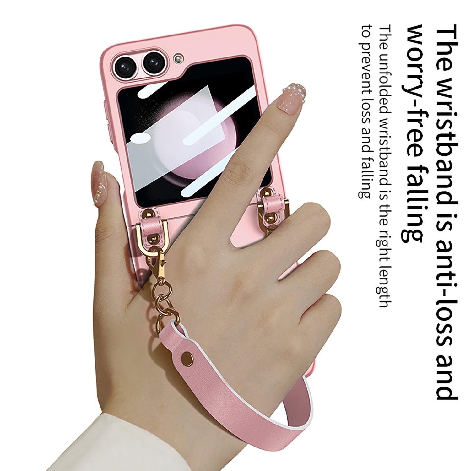 GKK For Samsung Galaxy Z Flip5 5G Hand Strap PC Phone Case Ultra Thin Protective Phone Cover with Integrated Small Screen Film GKK For Samsung Galaxy Z Flip5 5G Hand Strap PC Phone Case Ultra Thin Protective Phone Cover with Integrated Small Screen Film